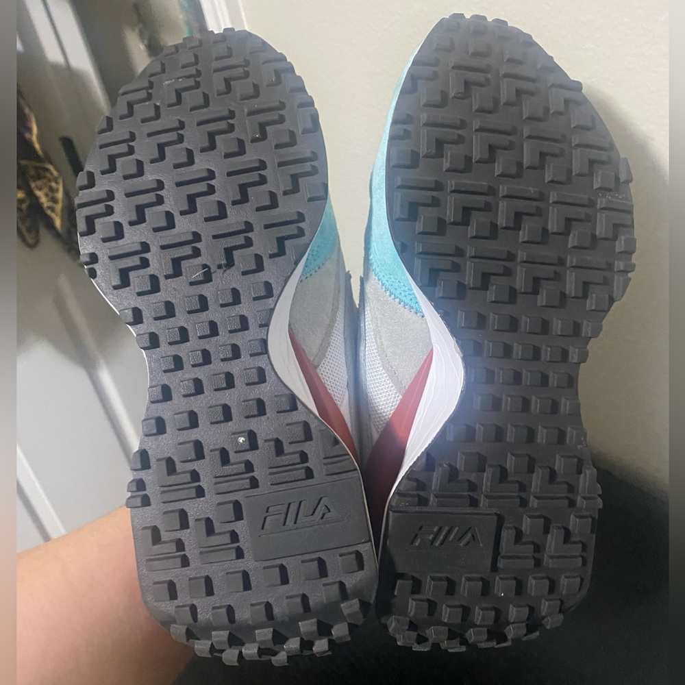 Womens Retro Fila running shoes- white, burnt orange, teal size 8 - Picture 15 of 15